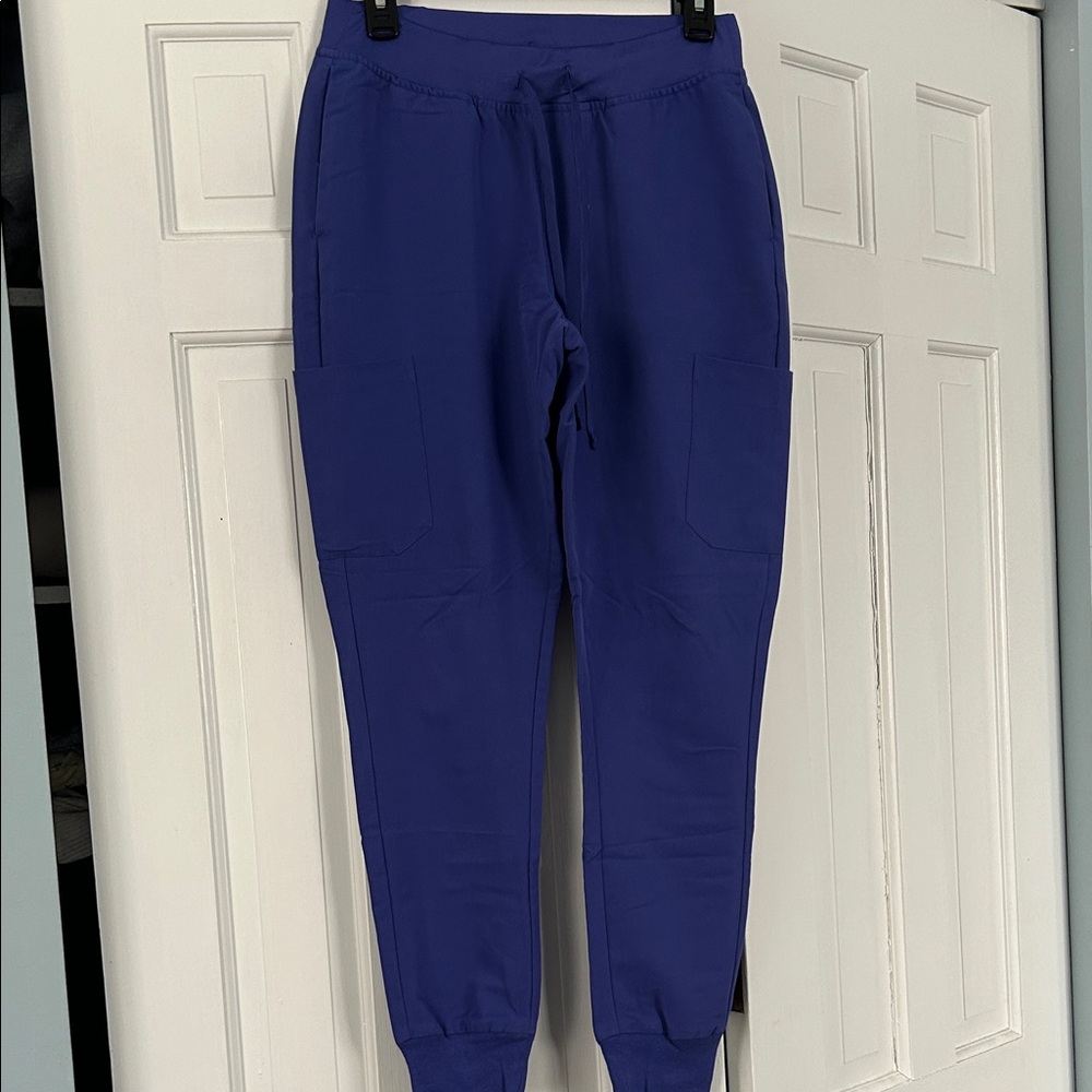 Women's Purple Drawstring Joggers with Pocket Panels